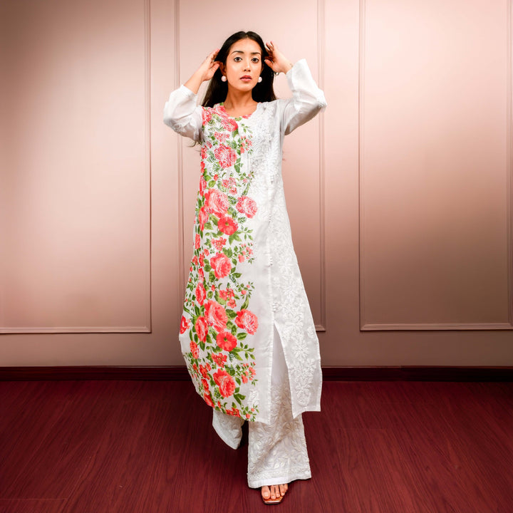 Cherry Blossom Cotton Kurta