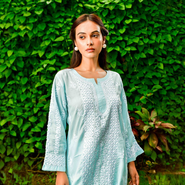 Alia Light Blue Cotton Kurta