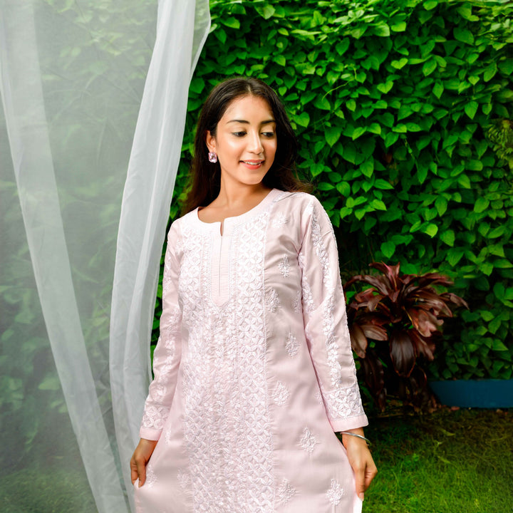 Alia Light Pink Cotton Kurta