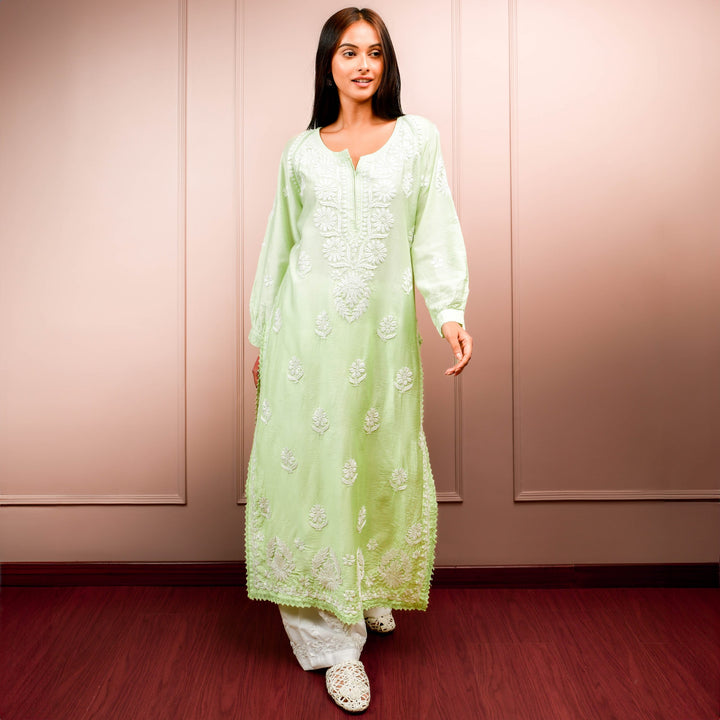 Chandni Green Chanderi Kurta