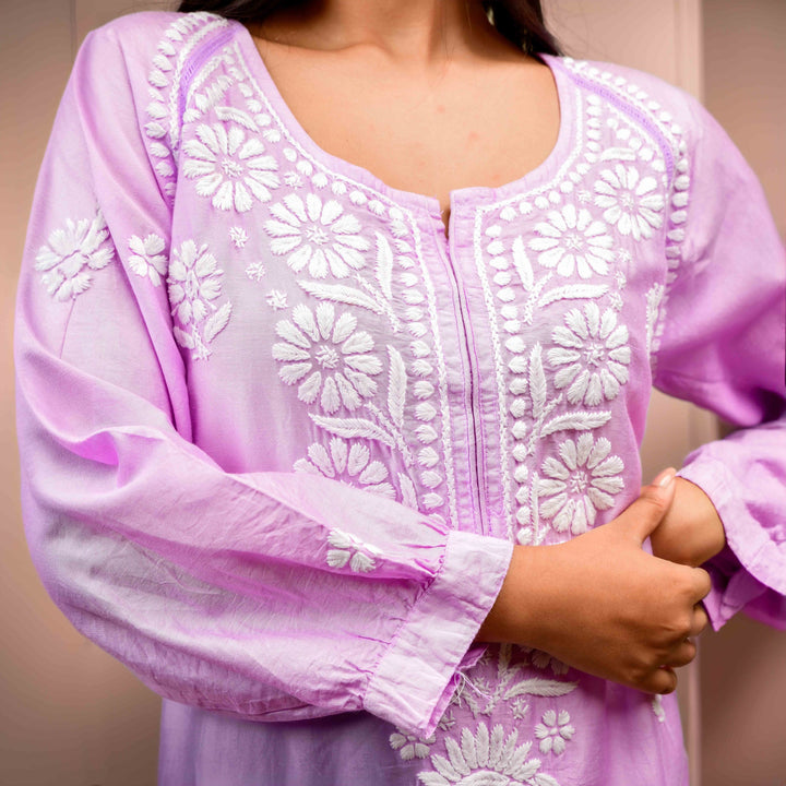 Chandni Purple Chanderi Kurta