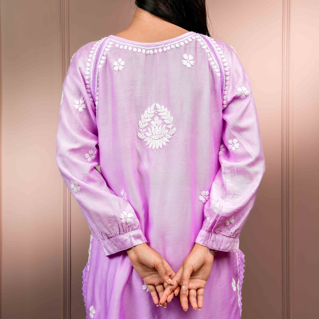 Chandni Purple Chanderi Kurta