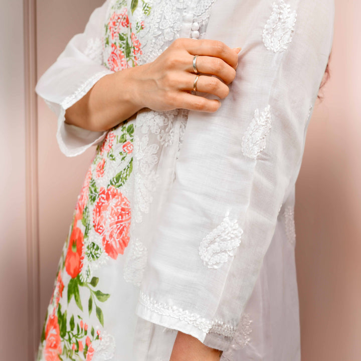 Cherry Blossom Cotton Kurta