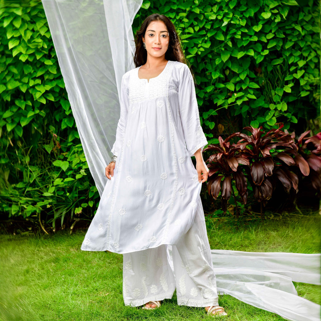 Iconic White Muslin-Straight Kurta