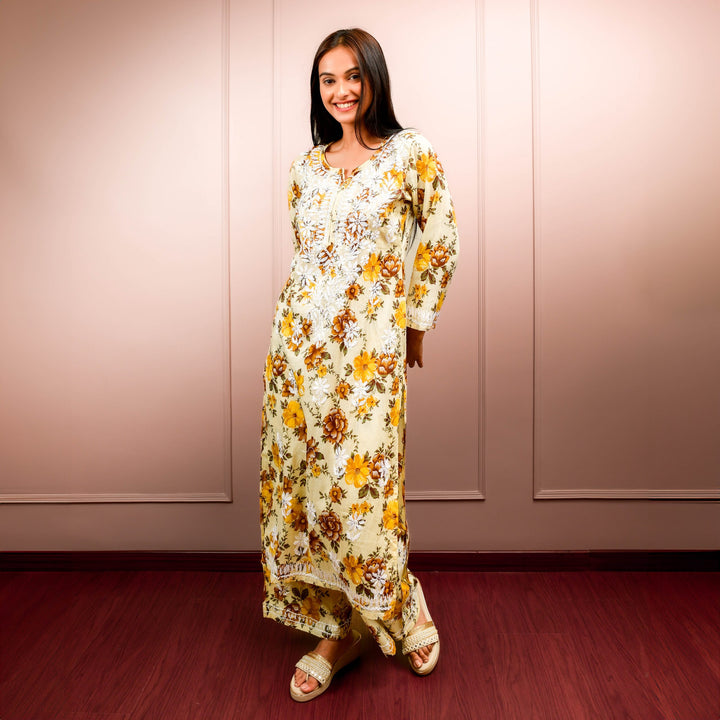 Ultimate Bliss Yellow Mul Kurta Set